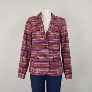 Press Purple Striped Blazer Size M